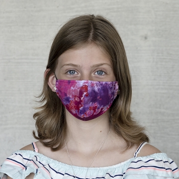 Gesichtsmaske Kinder Batik rotpink