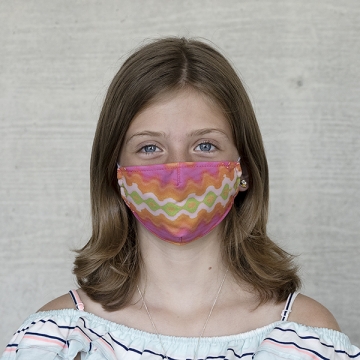 Gesichtsmaske Kinder Batik pinkprange