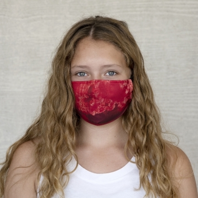 Maske BATIK STRUKTUR rot  ANTIVIRAL