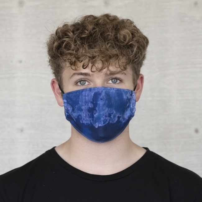 Maske BATIK STRUKTUR royalblau  ANTIVIRAL